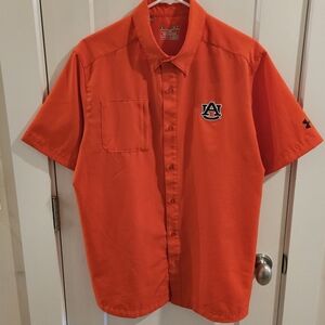 Under Armour Heatgear Auburn University Short Sleeve Button Shirt - Size Medium